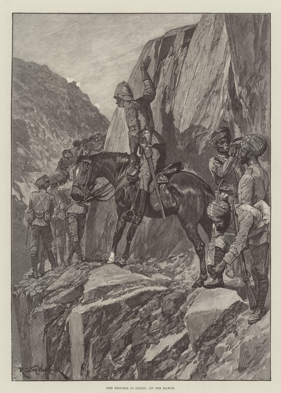 Les troubles à Gilgit, en marche - Richard Caton Woodville junior