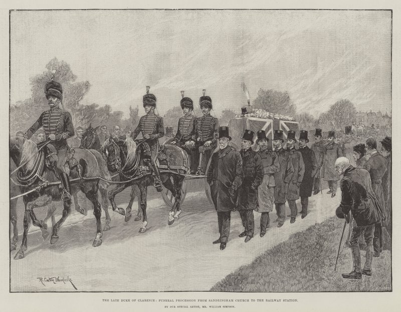 Le défunt duc de Clarence, procession funéraire de l