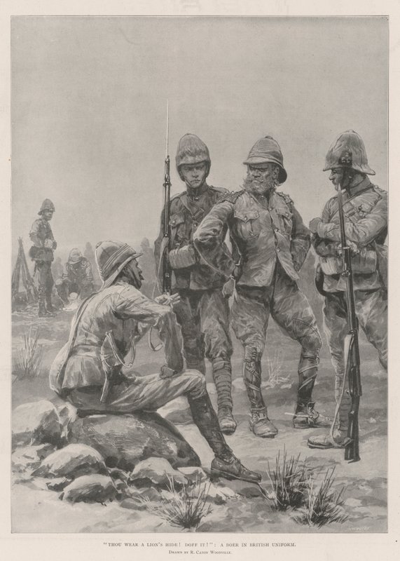 Tu portes une Peau de Lion ! enlève-la ! Un Boer en Uniforme Britannique - Richard Caton Woodville junior