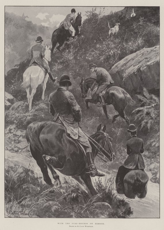 Avec les chiens de chasse sur Exmoor - Richard Caton Woodville junior