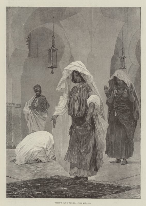 Journée des femmes à la mosquée au Maroc - Richard Caton Woodville junior