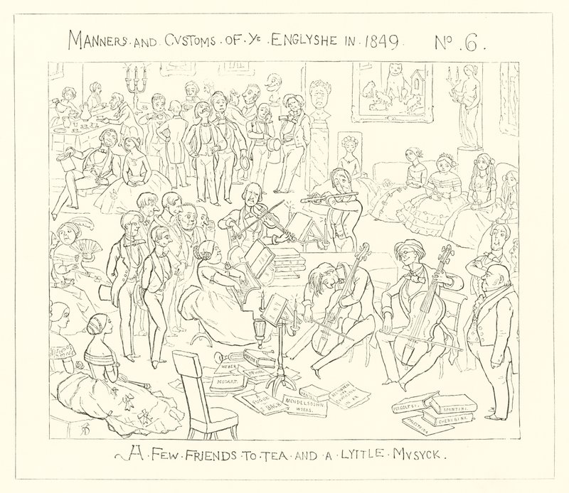 1849, Quelques amis pour le thé et un peu de musique - Richard Doyle