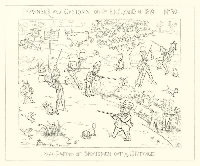 1849, Une partie de chasseurs en train de tirer - Richard Doyle