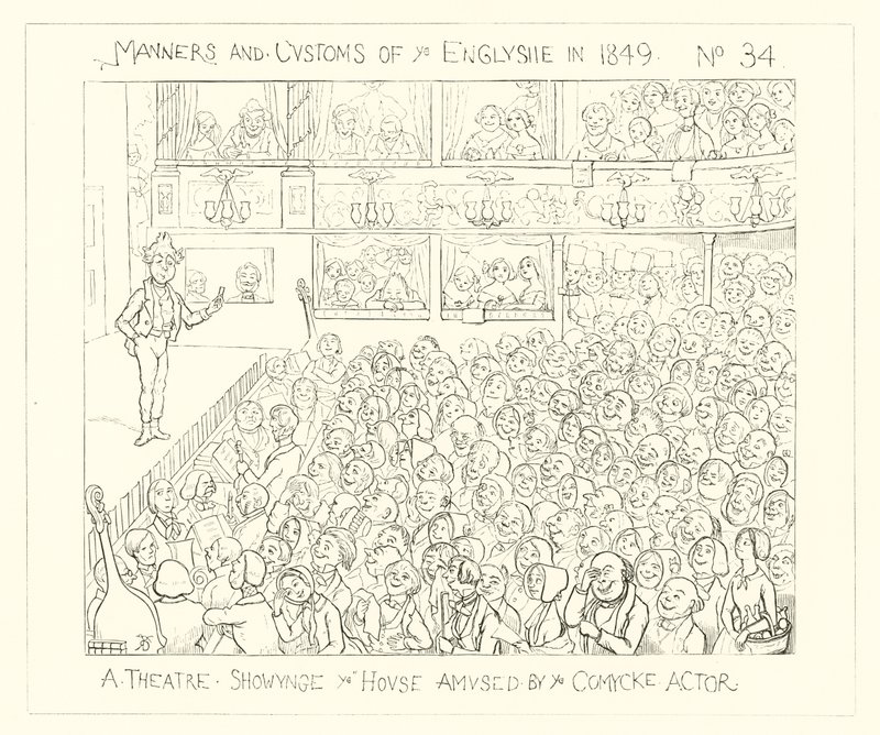 1849, Un théâtre montrant la maison amusée par l