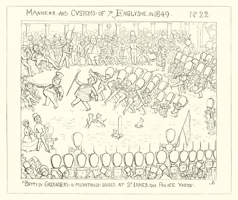 1849, Les grenadiers britanniques montant la garde à la cour du palais St James - Richard Doyle