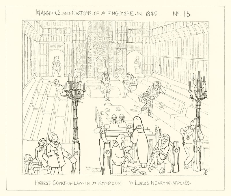 1849, La plus haute cour de justice du royaume, Les Lords entendant des appels - Richard Doyle