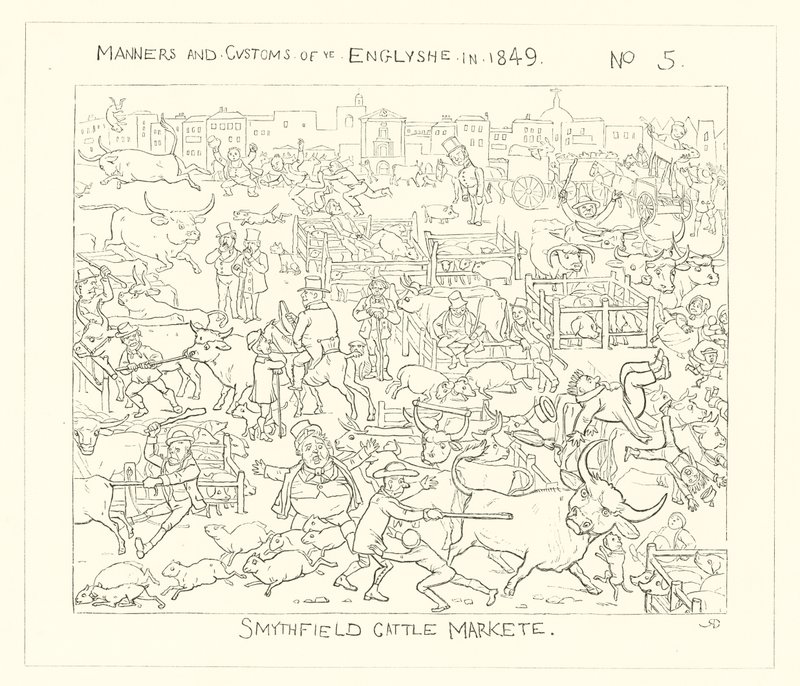 1849, Marché aux bestiaux de Smithfield - Richard Doyle