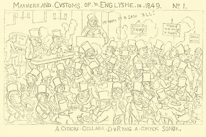 Une cave à cidre pendant une chanson comique - Richard Doyle
