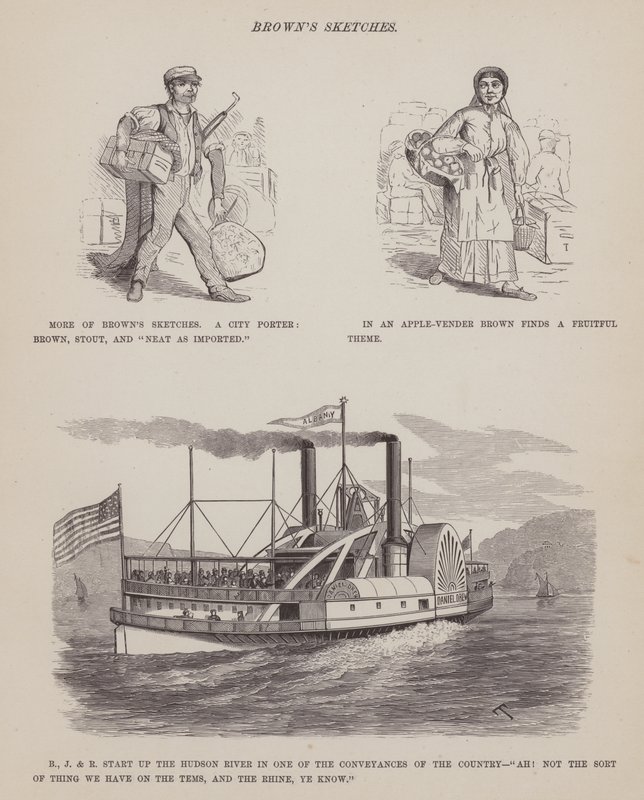 Page du Tour américain de Messieurs Brown, Jones et Robinson (gravure) - Richard Doyle