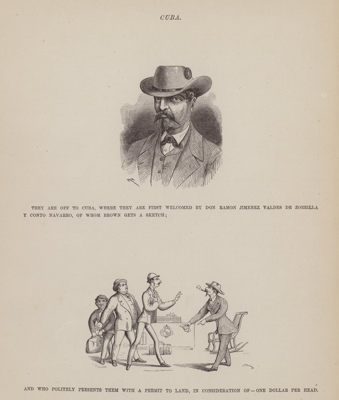 Page du Tour américain de Messieurs Brown, Jones et Robinson - Richard Doyle