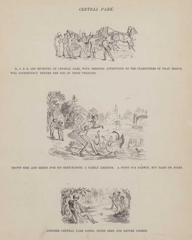 Page du Tour américain de Messieurs Brown, Jones et Robinson (gravure) - Richard Doyle
