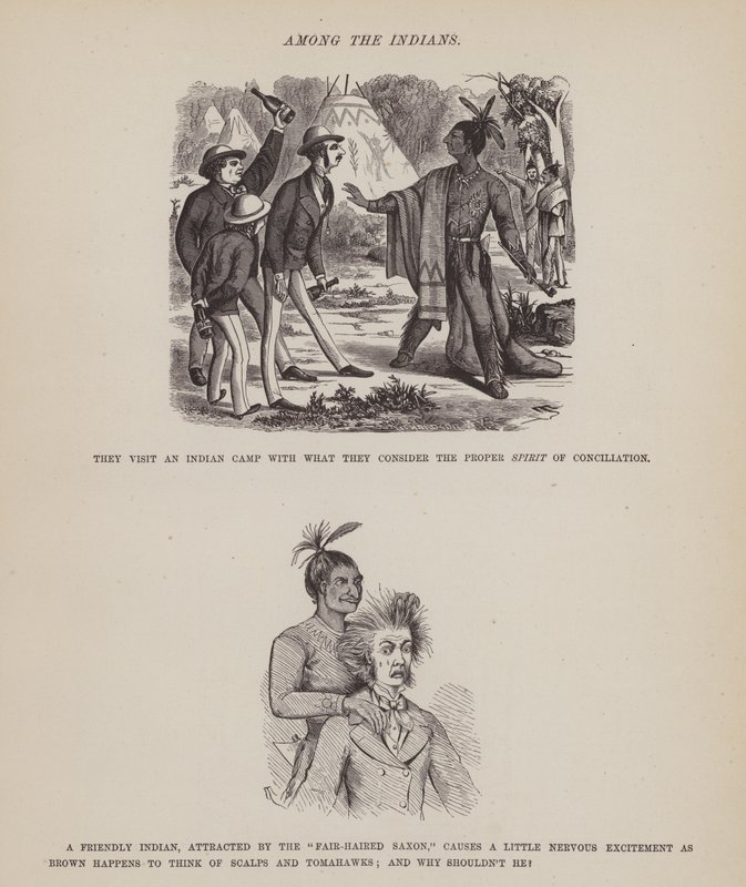 Page du Tour Américain de Messieurs Brown, Jones et Robinson (gravure) - Richard Doyle