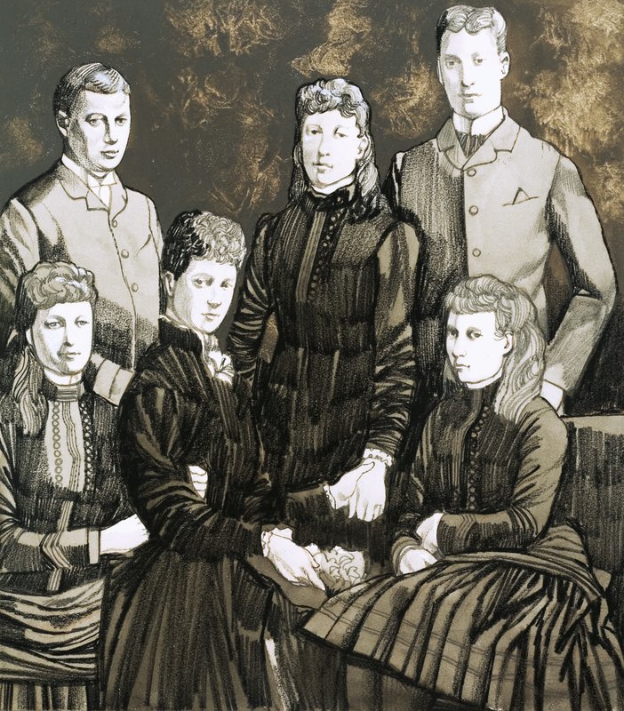 La princesse Alexandra de Danemark, épouse du roi Édouard, et sa famille de cinq enfants - Richard Hook