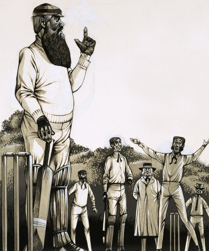 Le grand W G Grace au guichet - Richard Hook