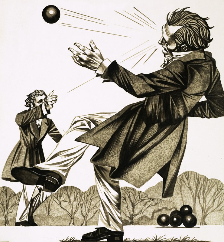 Deux Français ont choisi de se battre en duel en se lançant des boules de billard. - Richard Hook