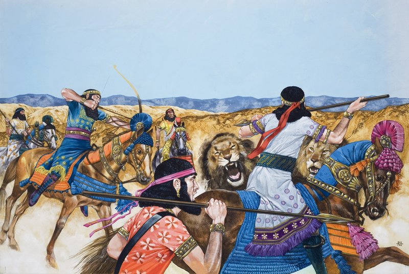 Guerriers (gouache sur papier) - Richard Hook