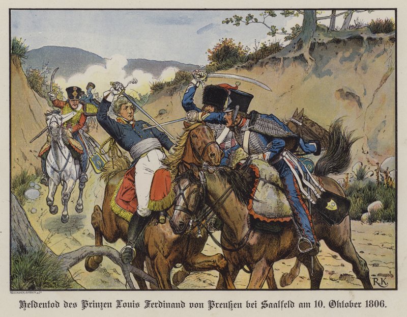 Mort héroïque du prince Louis Ferdinand de Prusse à la bataille de Saalfeld - Richard Knotel