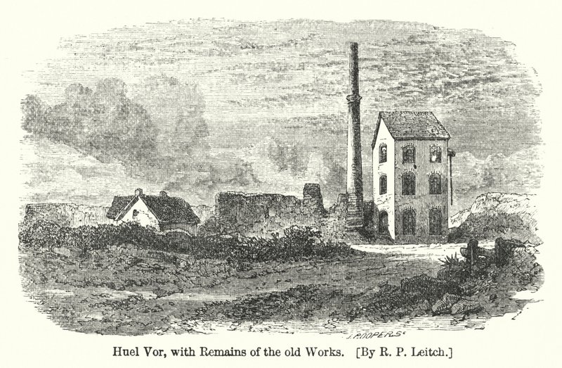 Huel Vor, avec les restes des anciens travaux (gravure) - Richard Principal (after) Leitch
