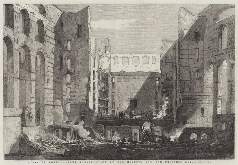 Ruines du théâtre de Covent-Garden, visite de Sa Majesté et de la princesse royale - Richard Principal Leitch