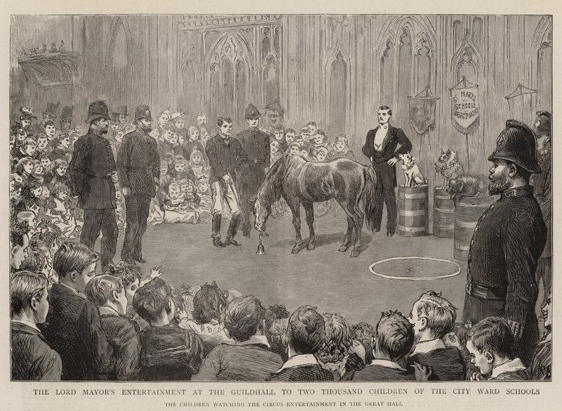 Le divertissement du Lord Maire au Guildhall pour deux mille enfants des écoles de la ville - Robert Barnes