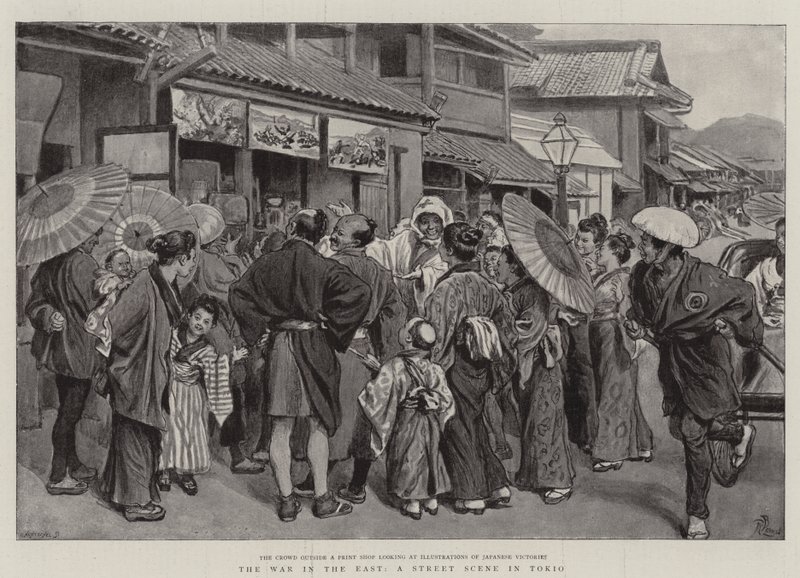 La guerre en Orient, une scène de rue à Tokyo - Robert Barnes