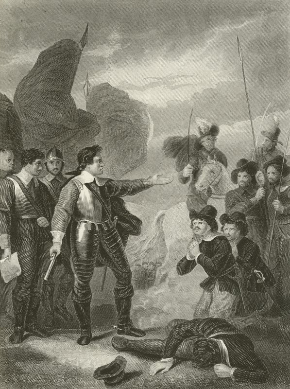 Cromwell réprimant la mutinerie dans l