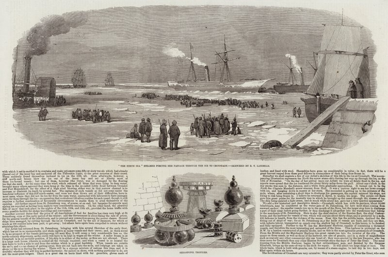 La glace à Cronstadt et les trophées de Sébastopol - Robert Thomas Landells