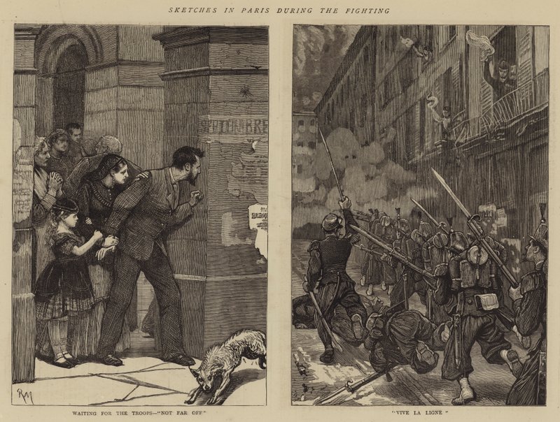 Croquis à Paris pendant les combats - Robert Walker Macbeth