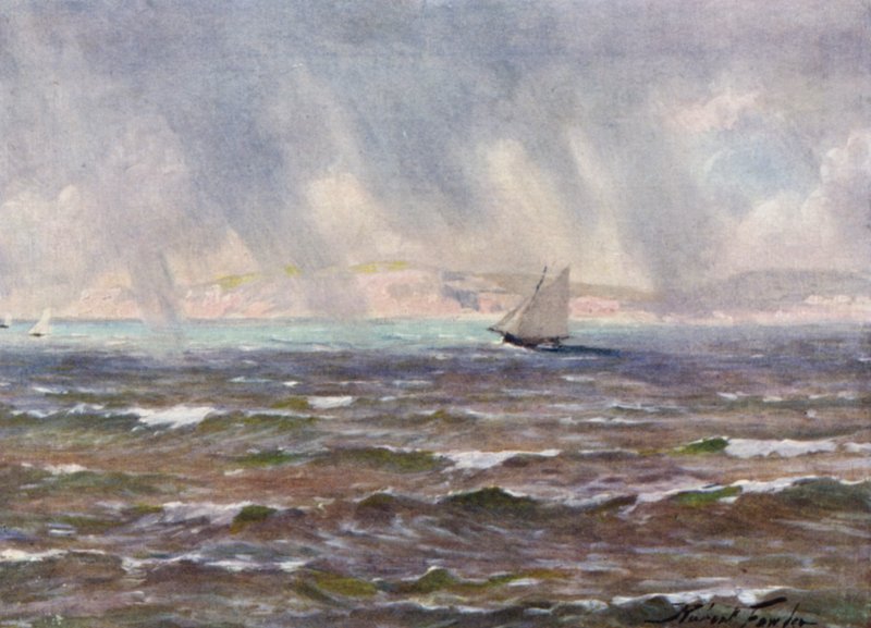 Une rafale soudaine, baie de Cardigan (lithographie en couleur) - Robert (after) Fowler