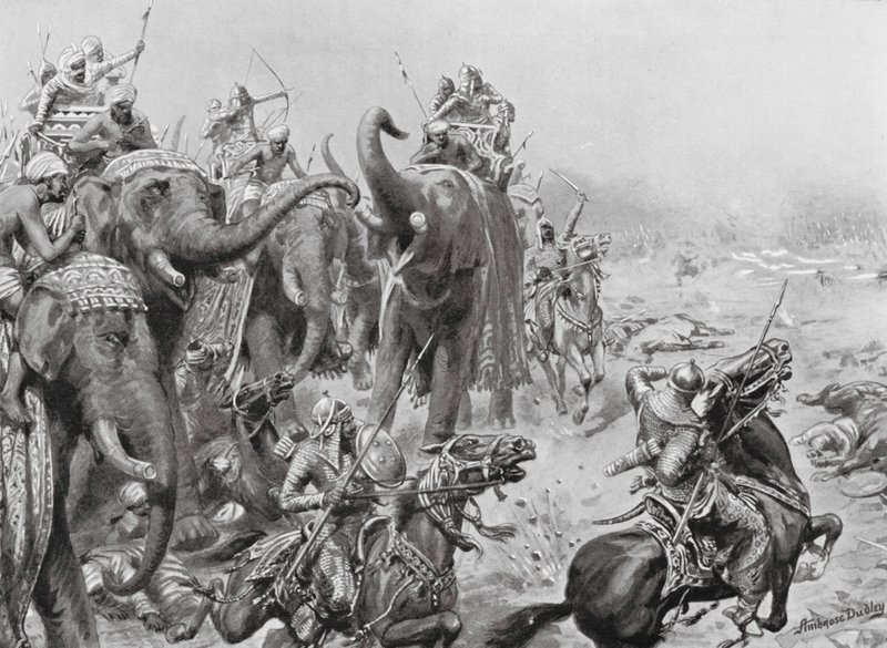 Babar introduit les canons de campagne à Panipat - Robert Ambrose Dudley