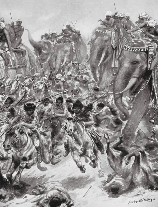 La défaite des Ephthalites, ou Huns Blancs, 528 après J.-C. - Robert Ambrose Dudley