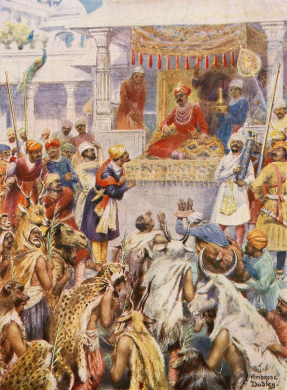 Le Khan Jahan montre à Akbar ses captifs princiers - Robert Ambrose Dudley