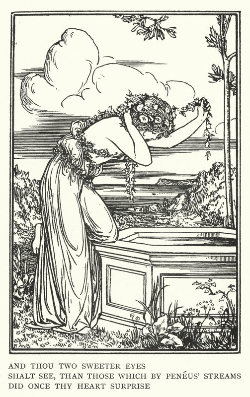 Et tu verras deux yeux plus doux que ceux qui, par les ruisseaux de Pénée, ont autrefois surpris ton cœur - Robert Anning Bell
