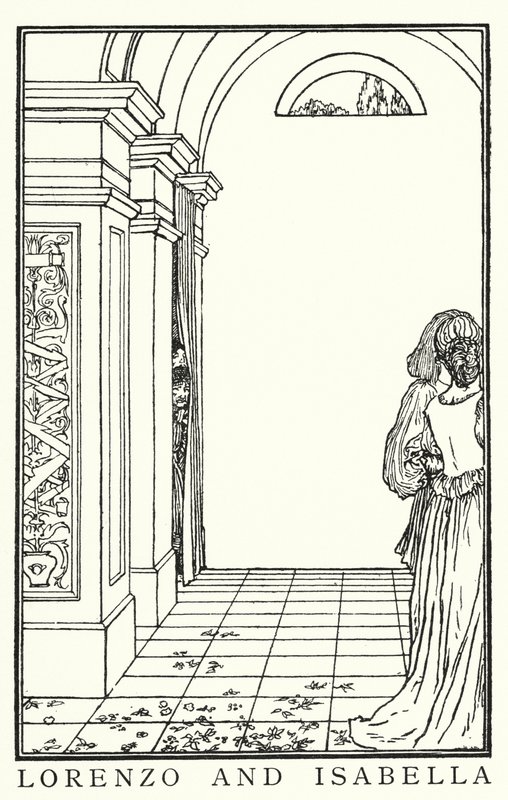 Illustration pour les Poèmes de John Keats : Isabelle ou le Pot de Basilic - Robert Anning Bell