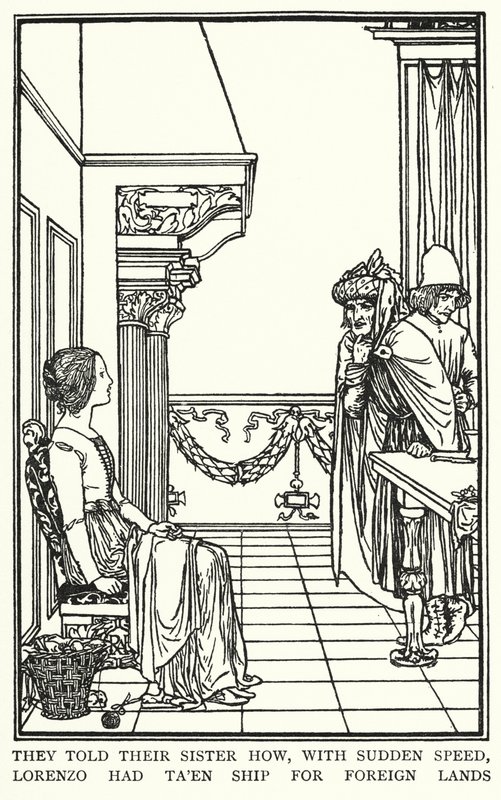 Illustration pour Poèmes de John Keats : Isabelle ou Le Pot de Basilic - Robert Anning Bell