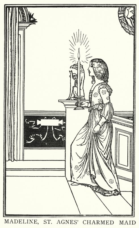 Illustration pour Poèmes de John Keats : La Veille de la Sainte-Agnès - Robert Anning Bell