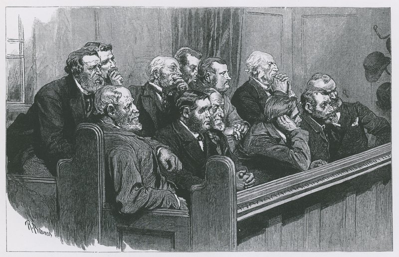 Croquis dans les tribunaux royaux de justice : Un jury commun - Robert Barnes