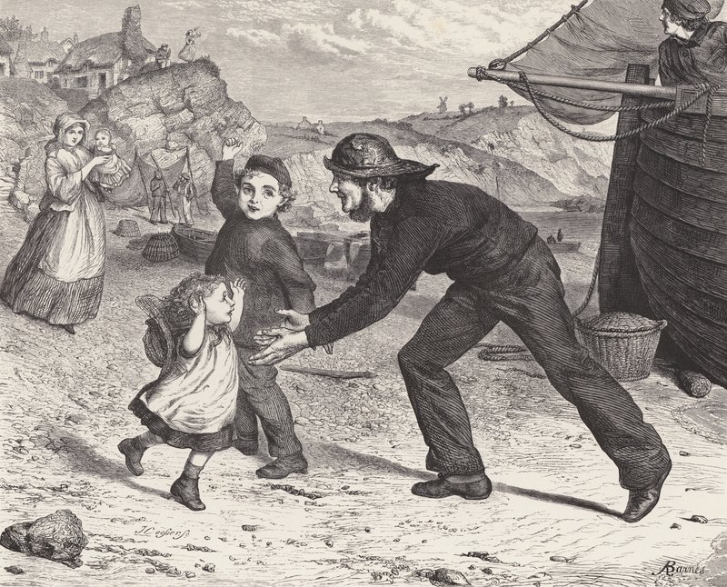 Le retour du pêcheur (gravure) - Robert Barnes