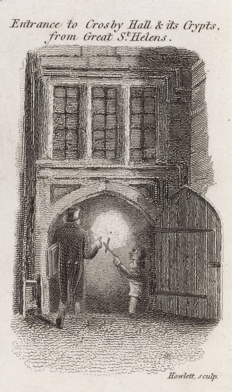 Entrée de Crosby Hall et ses cryptes de Great St Helens - Robert Blemell Schnebbelie