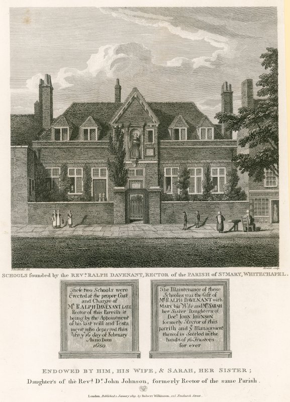 Écoles fondées par le révérend Ralph Davenant, recteur de la paroisse de St Mary, Whitechapel - Robert Blemell Schnebbelie