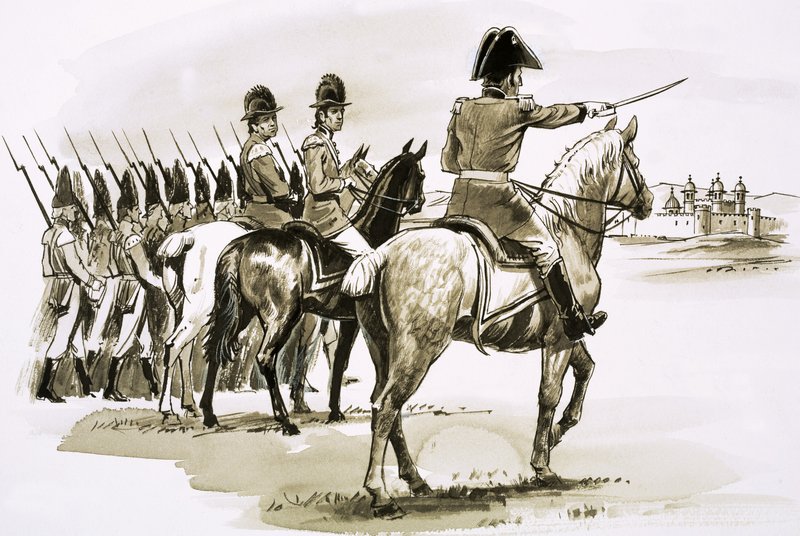 Arthur Wellesley à la tête du 23e régiment à Mysore - Robert Brook