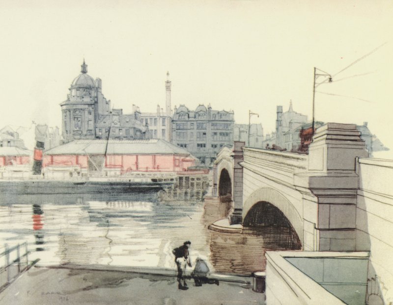 Glasgow : Pont George V (lithographie couleur) - Robert Eadie