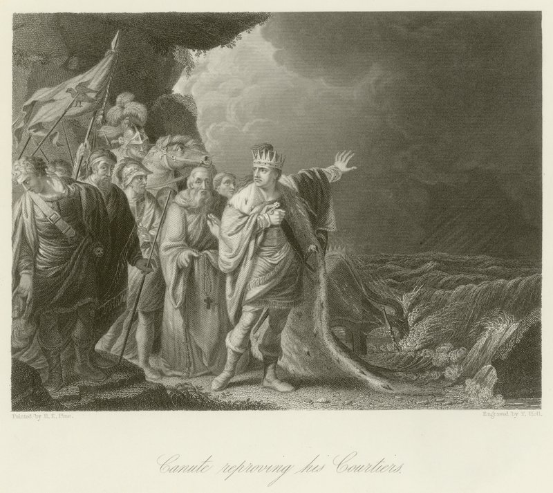 Canute réprimandant ses courtisans - Robert Edge Pine