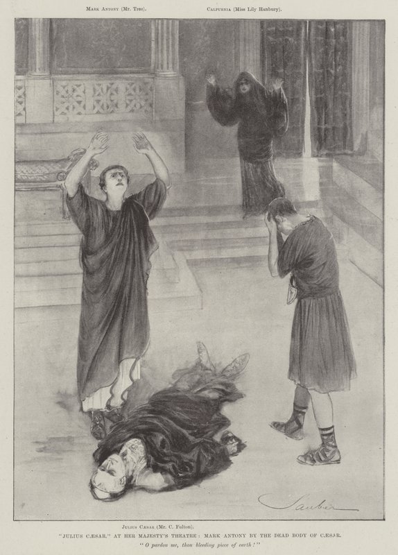 Jules César, au Théâtre de Sa Majesté, Marc Antoine près du corps de César - Robert Sauber