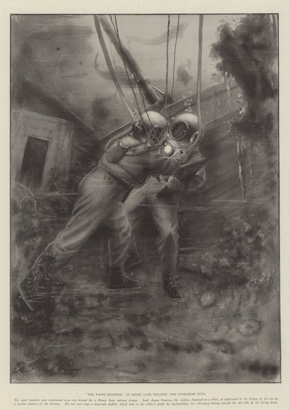 La Bruyère blanche, au théâtre de Drury Lane, le duel sous-marin - Robert Sauber