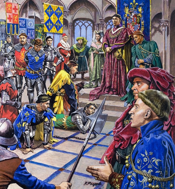 Les hommes qui ont régné sur la Bourgogne, extrait de "Dynasties of Destiny" (gouache sur papier) - Roger Payne