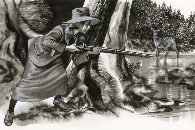 Annie Oakley tirant sur un daim - Ron Embleton