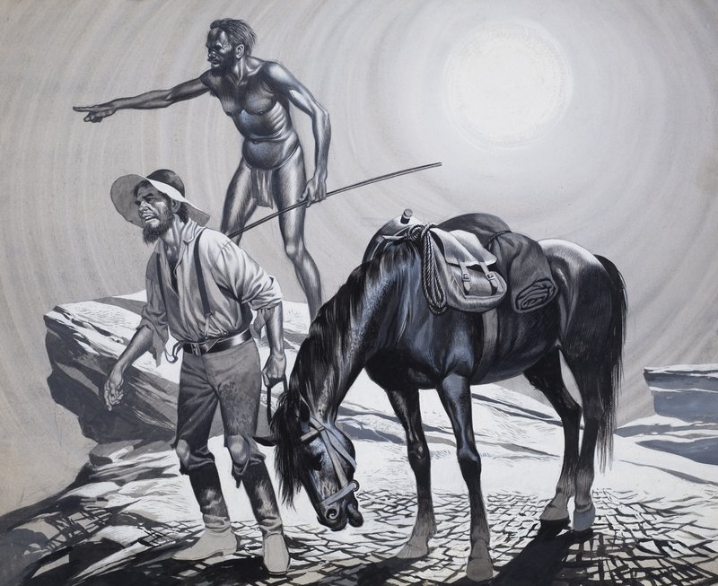Edward Eyre (1815-1901) (gouache sur papier) - Ron Embleton