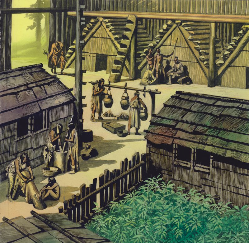 Camp indien (gouache sur papier) - Ron Embleton