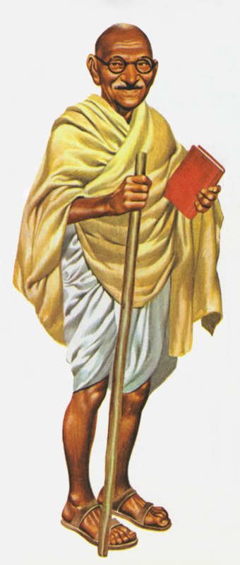Mahatma Gandhi (colour litho) - Ron Embleton